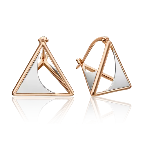 Серьги с турецким замком из комбинированного золота 02-4596-00-000-1111-48