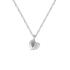 Колье «Сердце» из белого золота c фианитами 07-0154-00-401-1120-03