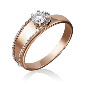 Кольцо из комбинированного золота c бриллиантом 01-5206-00-101-1111-30