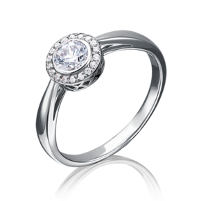 Помолвочное кольцо из белого золота c фианитами 01-4695-00-501-1120-38