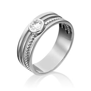 Кольцо из белого золота c фианитом 01-5347-00-501-1120-38