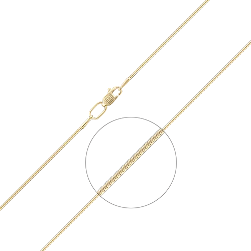 Цепь из лимонного золота с алмазной гранью (плетение «Снейк») 21-1012-025-1130-17