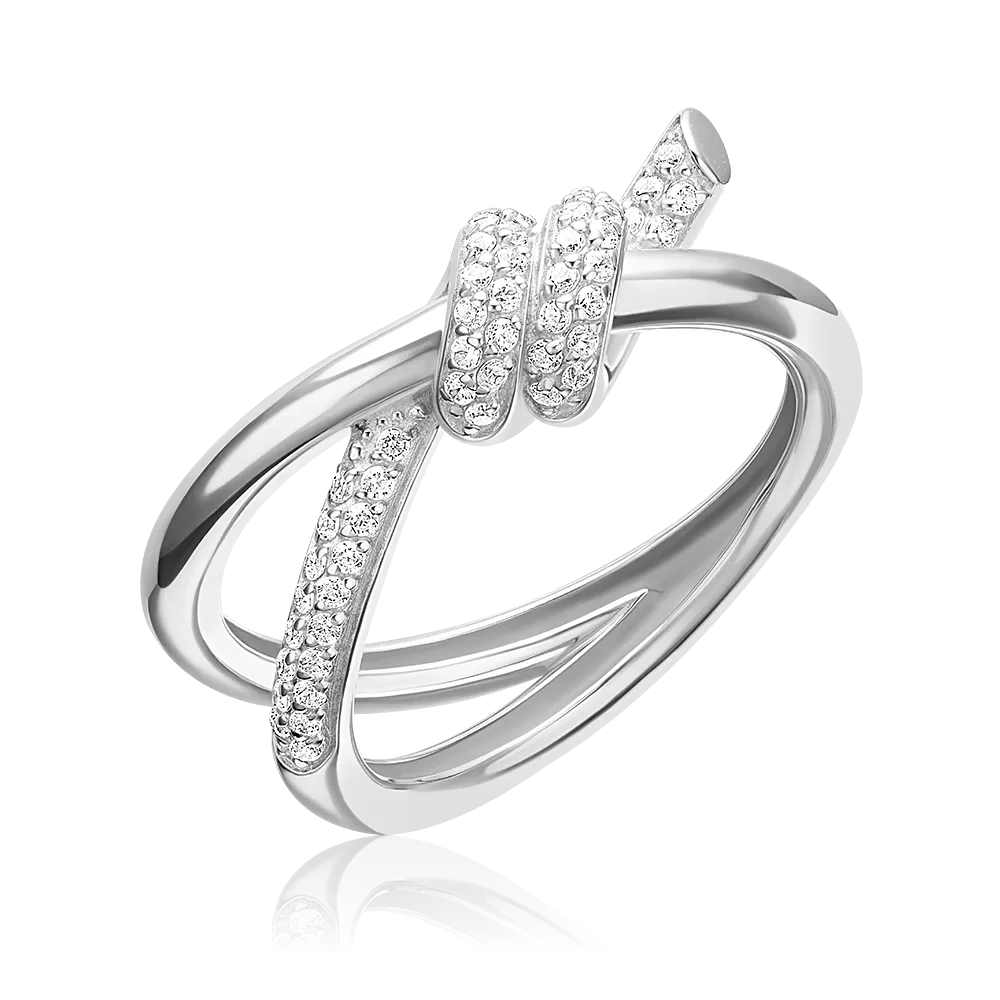 Кольцо из белого золота с фианитами 01-5925-00-401-1120