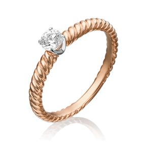 Помолвочное кольцо из комбинированного золота с фианитом 01-5272-00-501-1111-38
