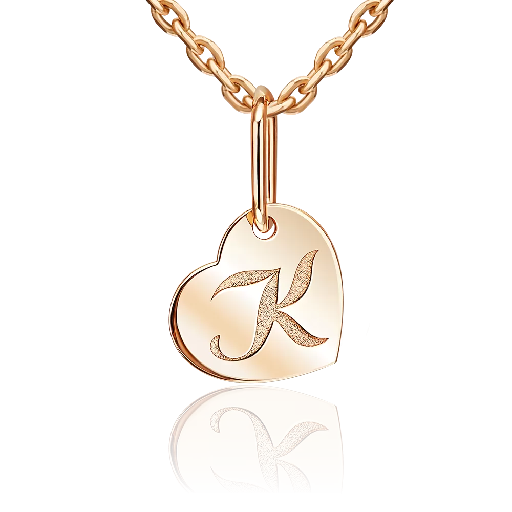 Подвеска «Буква К» из красного золота 03-3658-К-000-1110
