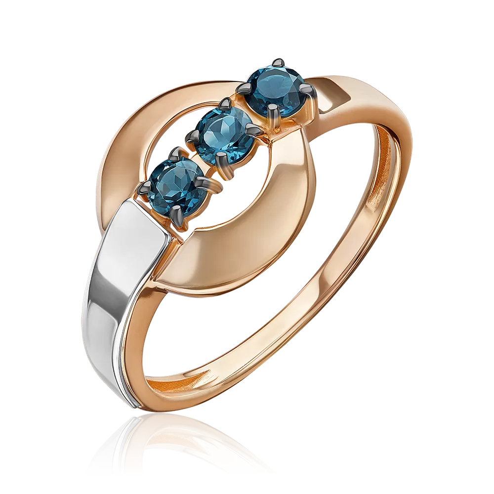Кольцо из комбинированного золота с топазами 01-5837-01-201-1111
