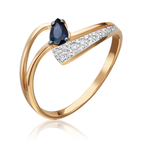 Кольцо из красного золота c сапфиром и бриллиантами 01-0704-00-105-1110-30