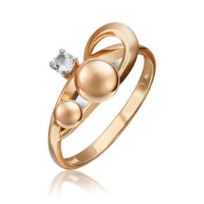 Кольцо «Совершенство» из комбинированного золота c натуральным топазом white 01-5516-00-201-1111