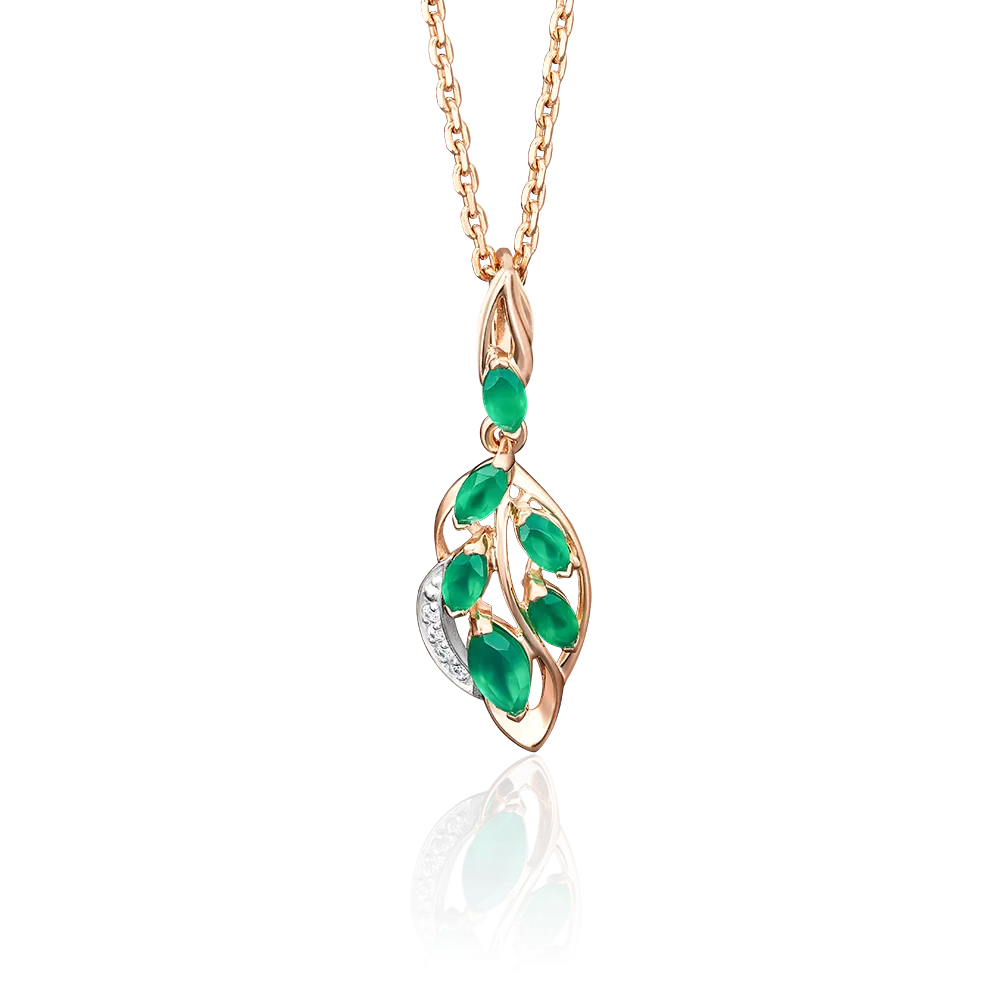 Подвеска из комбинированного золота с изумрудами и бриллиантами 03-2692-00-106-1111-30