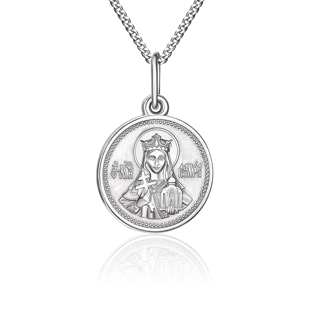 Комплект (иконка на цепи) «Святая Людмила» из серебра 15-0028-00-000-0200