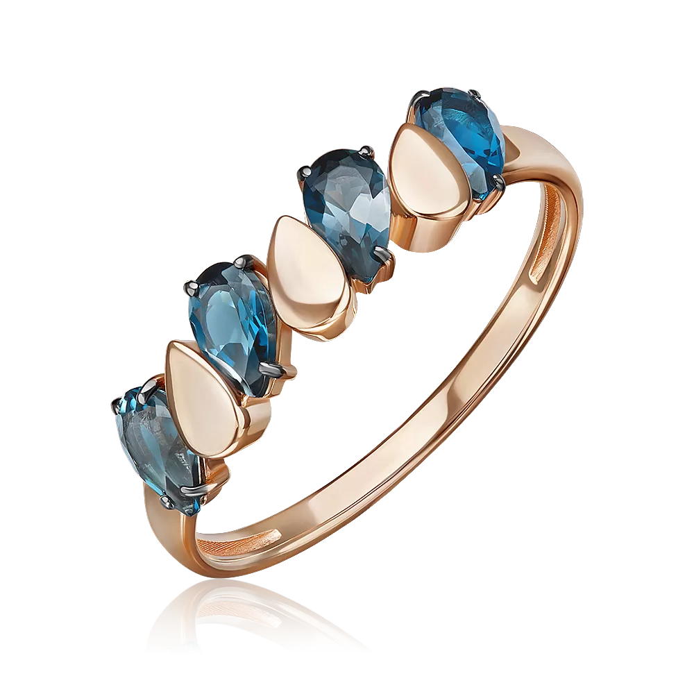 Кольцо из красного золота с топазами 01-5833-00-201-1110