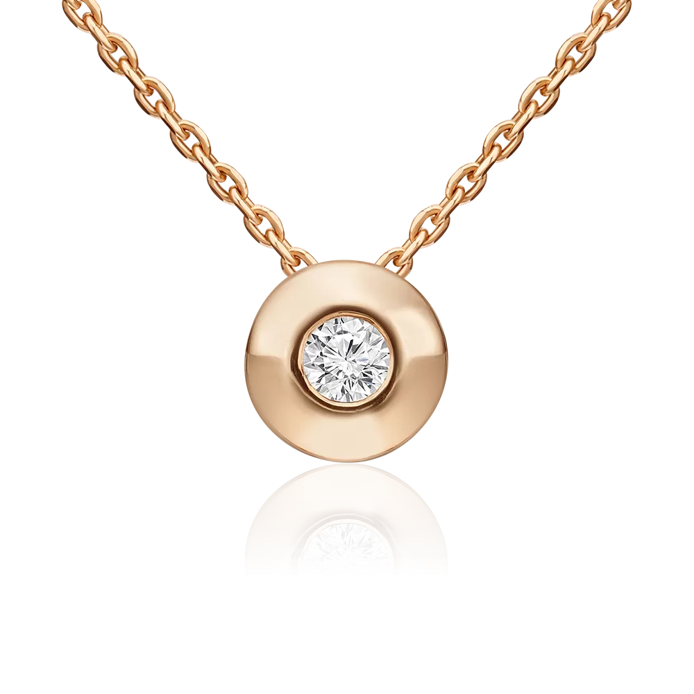 Подвеска-бегунок из красного золота с фианитом 03-0312-00-501-1110-38