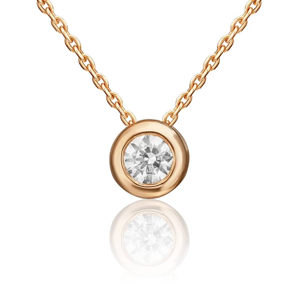 Подвеска-бегунок из красного золота с фианитом 03-0316-00-501-1110-38