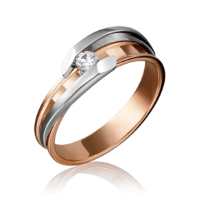 Кольцо из комбинированного золота c бриллиантом 01-5199-00-101-1111-30