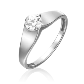 Помолвочное кольцо из белого золота c фианитом 01-5369-00-501-1120-38