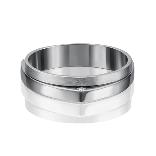 Обручальное кольцо из белого золота с бриллиантами 01-5185-00-101-1120-30