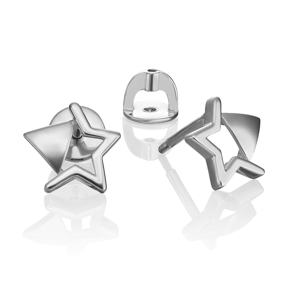 Серьги-пусеты «Звёзды» из серебра 02-4620-00-000-0200-71