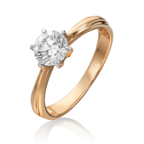 Помолвочное кольцо из красного золота c фианитом 01-0529-00-501-1110-38