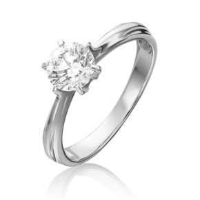 Помолвочное кольцо из белого золота c фианитом 01-0530-00-501-1120-38