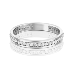 Обручальное кольцо из белого золота с фианитом 01-2781-00-401-1120-24