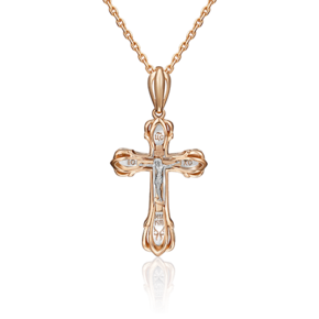 Православный крест из комбинированного золота 03-2803-00-000-1111-48