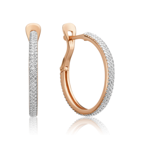 Серьги-конго из красного золота c бриллиантами 02-3258-00-101-1110-30