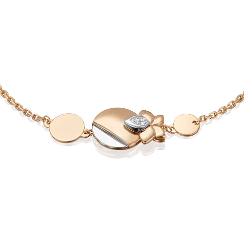 Браслет из комбинированного золота с бриллиантами 05-0739-00-101-1111