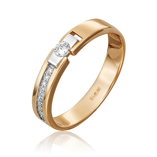 Кольцо из комбинированного золота с бриллиантом 01-0599-00-101-1111-30