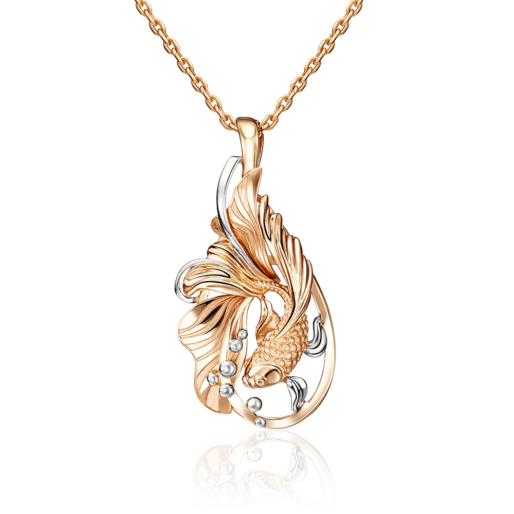 Подвеска «Знак зодиака Рыбы» из красного золота 03-2814-00-000-1110-48