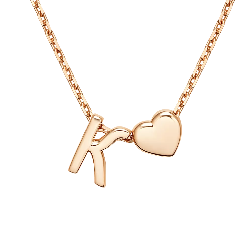 Колье «Буква К» из красного золота 07-0279-К-000-1110