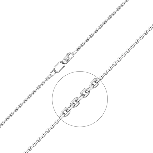 Цепь из белого золота с алмазной гранью (плетение «Якорное») 21-0811-060-1120-17