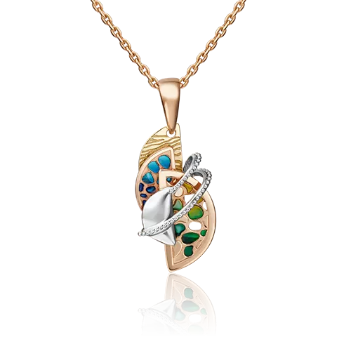 Подвеска из комбинированного золота с эмалью 03-2925-00-000-1140-66