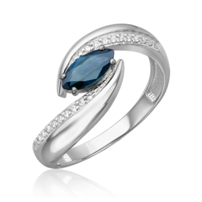Кольцо из белого золота c сапфиром и бриллиантами 01-5738-00-105-1120