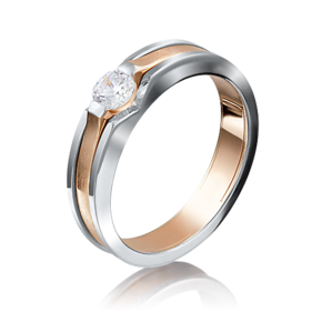 Кольцо из комбинированного золота c бриллиантом 01-5190-00-101-1111-30