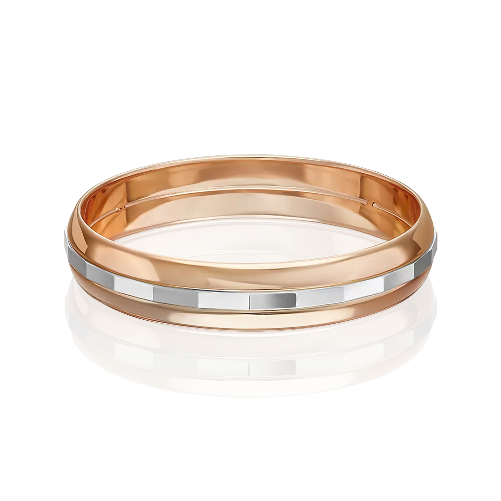 Обручальное кольцо из комбинированного золота с алмазной гранью 01-5690-00-000-1111