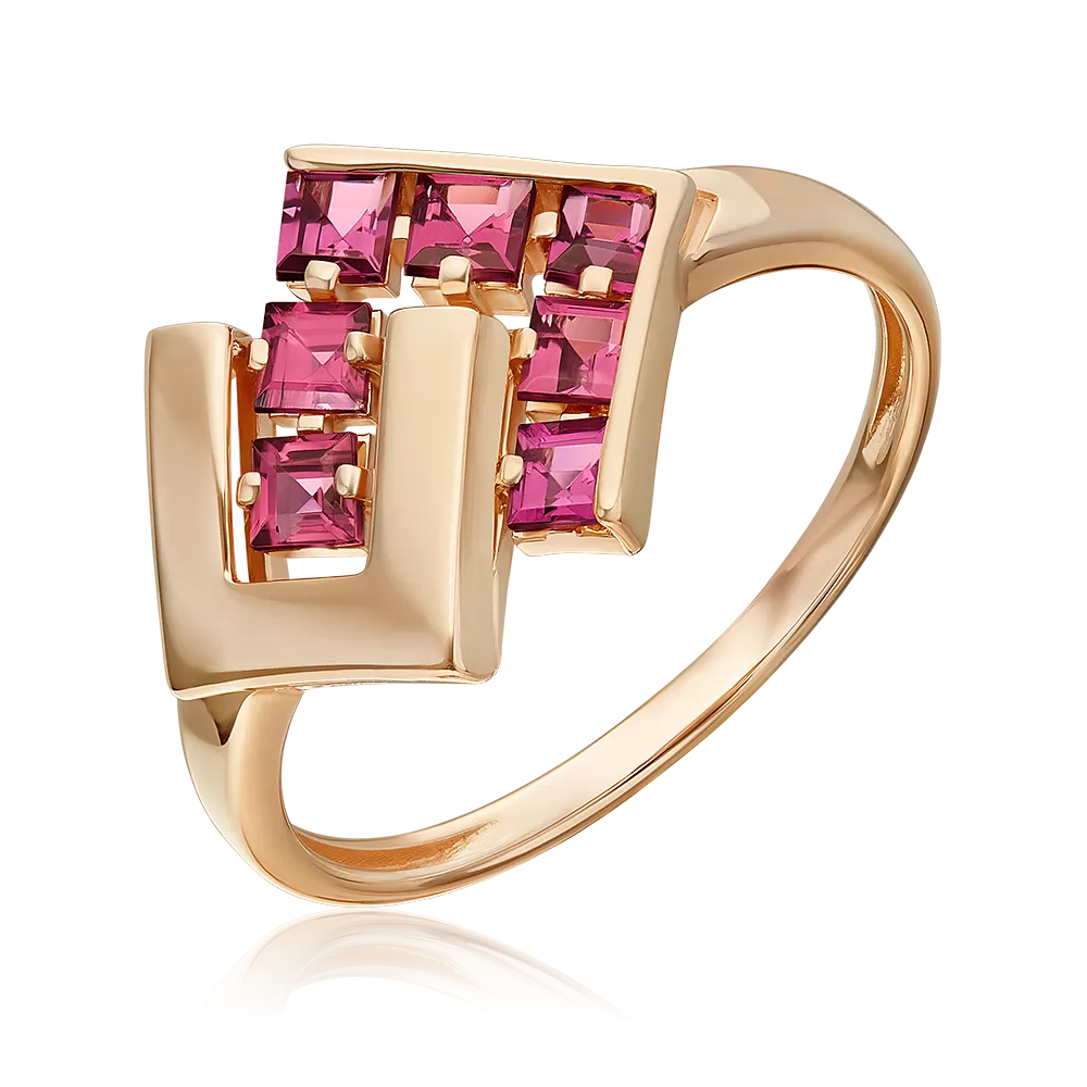 Кольцо из красного золота с гранатами 01-5845-01-204-1110