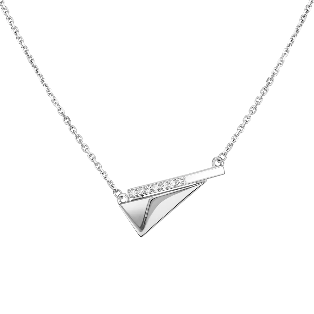 Колье из белого золота с фианитами 07-0261-00-401-1120