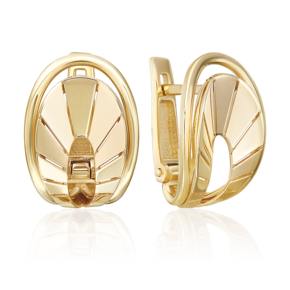 Серьги с английским замком из лимонного золота 02-5372-00-000-1130