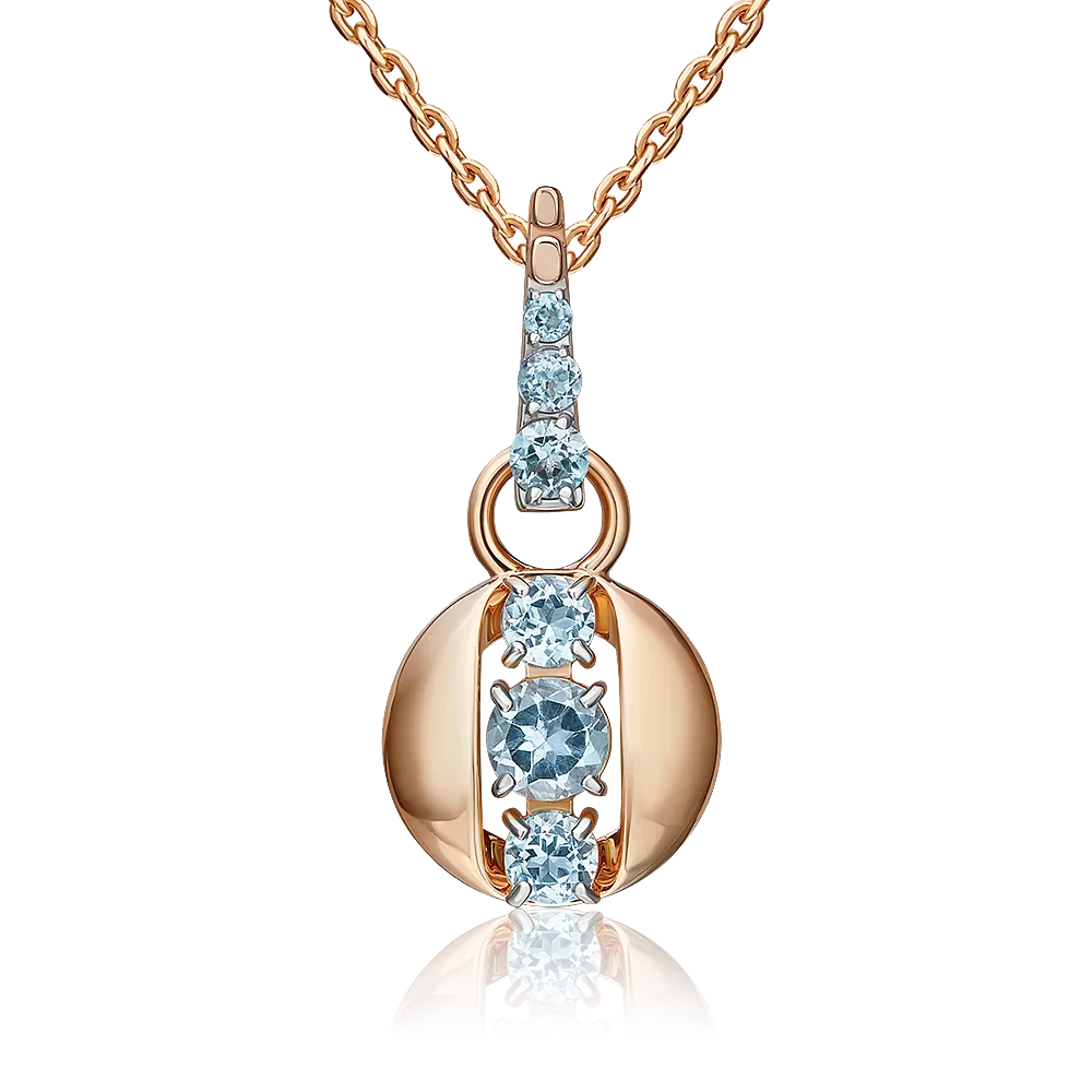 Подвеска из красного золота с топазами 03-3570-00-201-1110