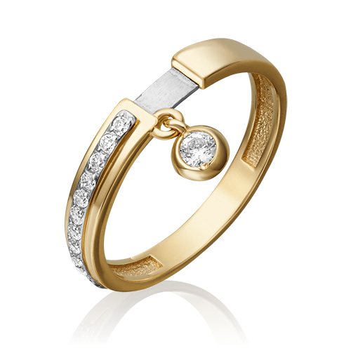 Кольцо из комбинированного золота с фианитами 01-5285-00-401-1121-48