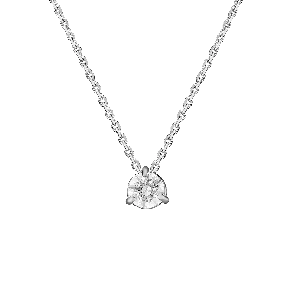 Колье из белого золота с фианитом 07-0104-00-401-1120-03