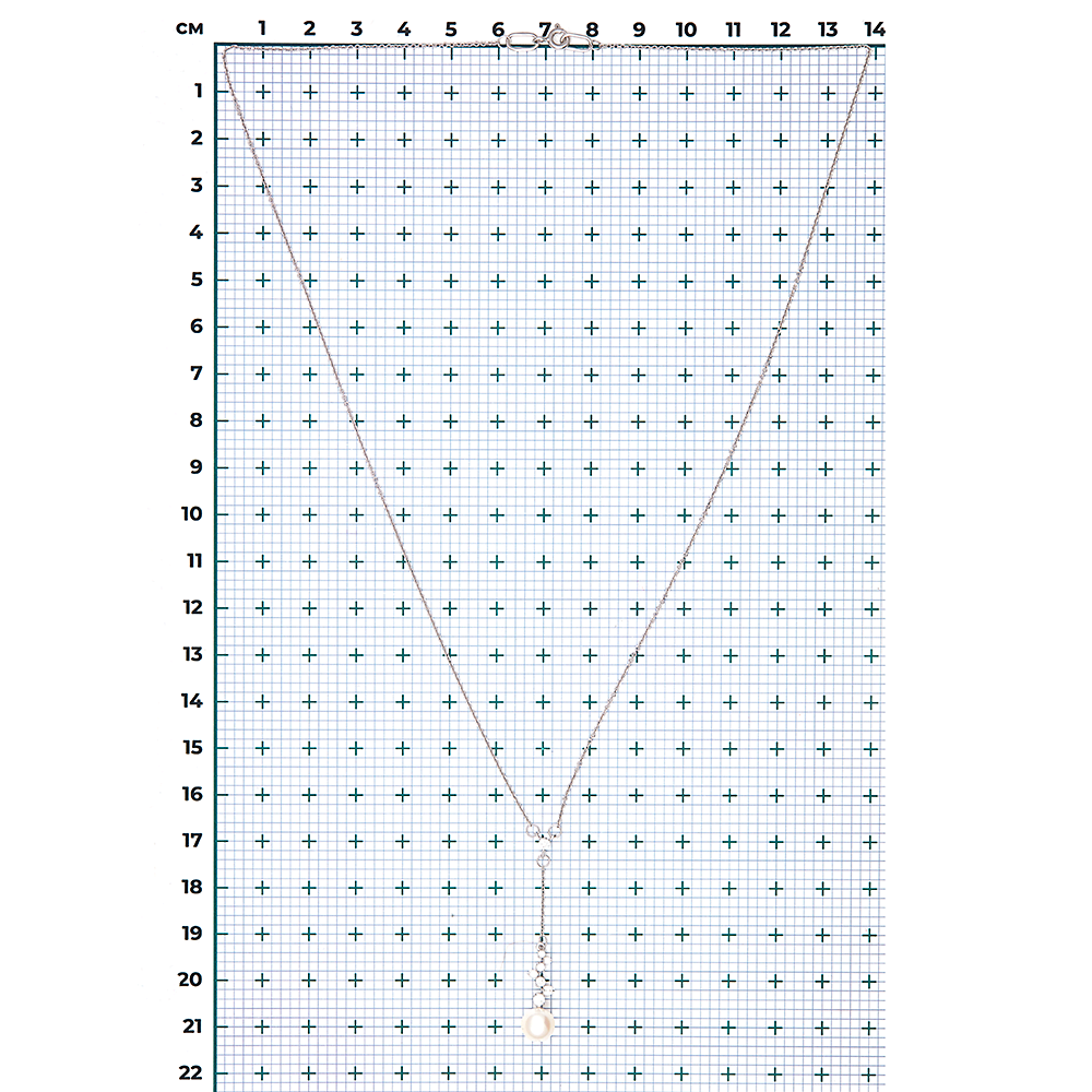 Колье из белого золота с жемчугом культивированным и фианитами  07-0106-00-302-1120-31 купить в интернет-магазине PLATINA