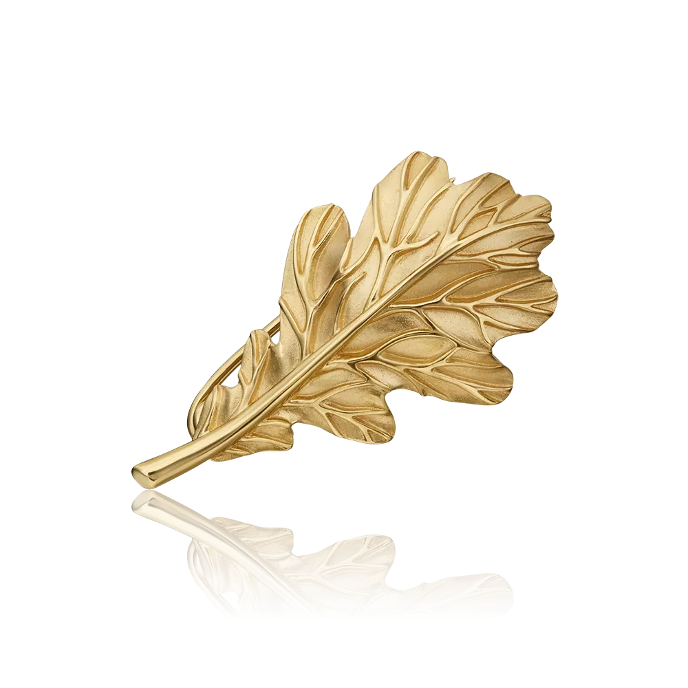 Брошь «Дубовый лист» из лимонного золота 04-0226-00-000-1130-02