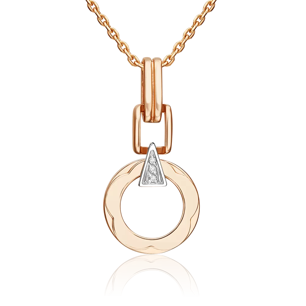 Подвеска из комбинированного золота с бриллиантами 03-3362-00-101-1111