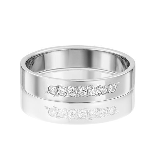 Обручальное кольцо из белого золота с фианитом 01-3492-00-401-1120-18
