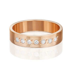 Обручальное кольцо из красного золота c бриллиантами 01-1141-00-101-1110-30