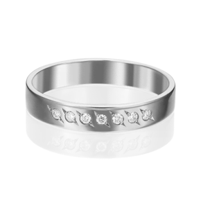 Обручальное кольцо из белого золота c бриллиантами 01-1142-00-101-1120-30