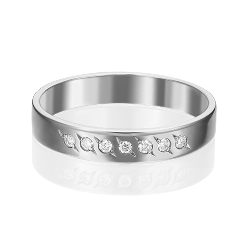 Обручальное кольцо из белого золота с бриллиантом 01-1142-00-101-1120-30
