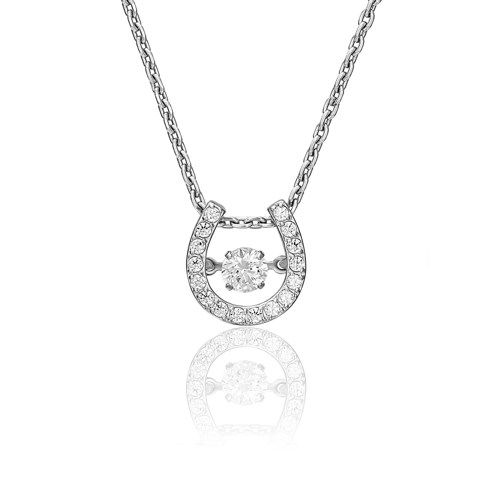 Подвеска-бегунок «Подкова» из белого золота с фианитами 03-2337-00-501-1120-38