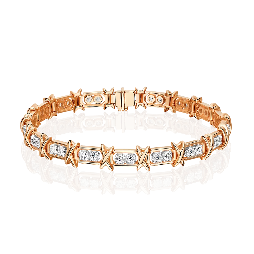 Браслет из комбинированного золота с бриллиантами 05-0855-00-101-1111